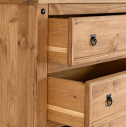 Seconique Corona 4 Drawer Wide Chest In Distressed Waxed Pine - thumbnail 9