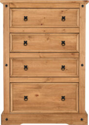 Seconique Corona 4 Drawer Wide Chest In Distressed Waxed Pine - thumbnail 6