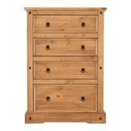 Seconique Corona 4 Drawer Wide Chest In Distressed Waxed Pine - thumbnail 4