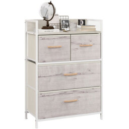 Homcom Bedroom Chest Of Drawers 4 Drawer Dresser W/ Shelf, Natural - thumbnail 2