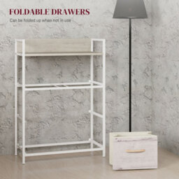 Homcom Bedroom Chest Of Drawers 4 Drawer Dresser W/ Shelf, Natural - thumbnail 6