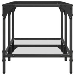 Berkfield Coffee Table With Transparent Glass Top 78.5X40X40 Cm Steel - thumbnail 5