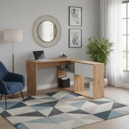 Amos Mann Furniture Suflex White And Oak Modern Flexible Desk With Storage - 018316W - thumbnail 3