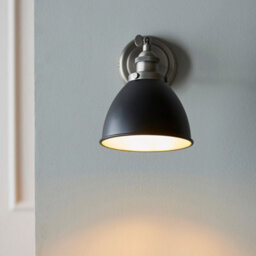 Luminosa Lighting Luminosa Franklin Metal Wall Lamp, Aged Pewter Plate, Matt Black Paint - thumbnail 5