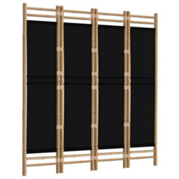 Berkfield Classic Folding 4-Panel Room Divider 160 Cm Bamboo And Canvas - thumbnail 3