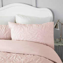 Serene Luana Pink Microfibre Pinsonic 3D Floral Design Duvet Cover Set - thumbnail 2