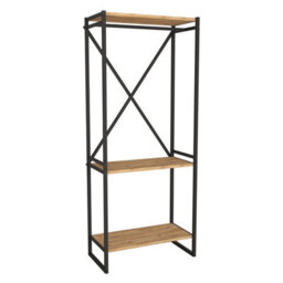 Urbn-Living Urbnliving 160Cm Height 3 Tier Pine Wooden Coat Rack And Shoe Storage Stand With Metal Frame