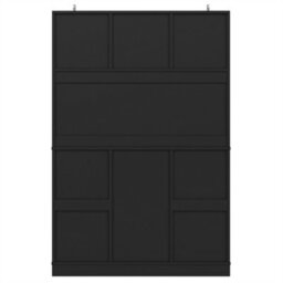 Abrihome Kitchen Cabinet With Adjustable Shelves & Wine Rack, 4-Door Sideboard With 2 Drawers, Black - thumbnail 7