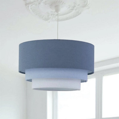 Modern Blue Linen Ceiling Light Shade Easy Fit Pendant Lampshade - image 1