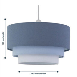 Modern Blue Linen Ceiling Light Shade Easy Fit Pendant Lampshade - thumbnail 2