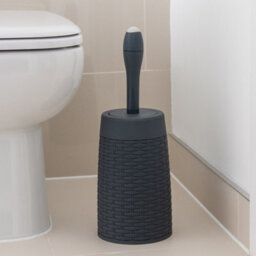 Addis Faux Rattan Toilet Brush Charcoal 517484 - thumbnail 3