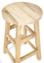 Elm Home And Garden Solid Light Oak Finish Wood Kitchen Pub Breakfast Bar Stool H70 X W38 X D38Cm - thumbnail 3