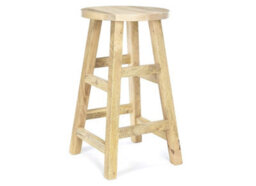 Elm Home And Garden Solid Light Oak Finish Wood Kitchen Pub Breakfast Bar Stool H70 X W38 X D38Cm - thumbnail 1