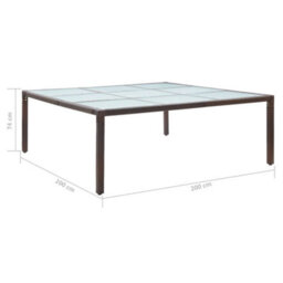 Walplus Garden Dining Table Brown 200X200X74 Cm Poly Rattan - thumbnail 5