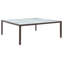 Walplus Garden Dining Table Brown 200X200X74 Cm Poly Rattan - thumbnail 1