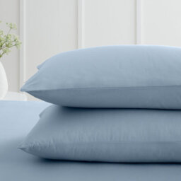 Bianca Fine Linens Pillowcases 200 Tc Cotton Percale Standard 50X75Cm Pack Of 2 Pillow Cases With Envelope Closure Blue - thumbnail 2