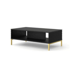 Arte Modern Surf Coffee Table In Black Matt W900mm X H430mm X D600mm - thumbnail 1