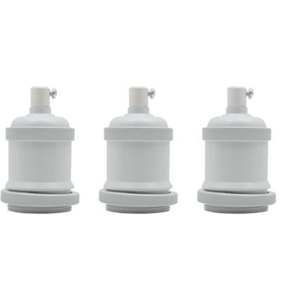 3Pcs E27 Brass Lamp Holder Batten Lampholder  E27 Bulb Socket White Metal Screw Base Socket Lamp Holder Pendant Holder Fitting - image 1