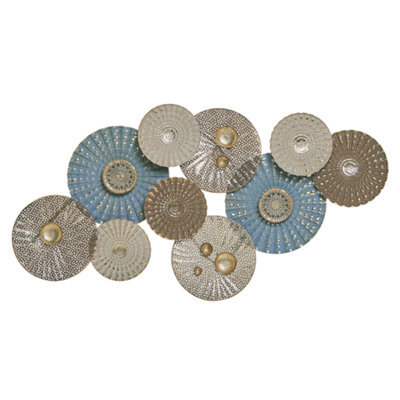 Beliani Wall Decor Hassium 48 Cm Metal Blue - image 1