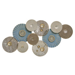 Beliani Wall Decor Hassium Metal 48 Cm Blue