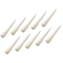 "SolaDirect Tapered Dinner Candles, Table Spiral Candles, Pack Of 10, Decorative Household Candles, Up To 7 Hours, 23 Cm / 9"" (White)" - thumbnail 5