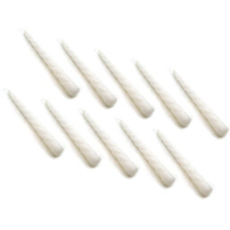 "SolaDirect Tapered Dinner Candles, Table Spiral Candles, Pack Of 10, Decorative Household Candles, Up To 7 Hours, 23 Cm / 9"" (White)" - thumbnail 1