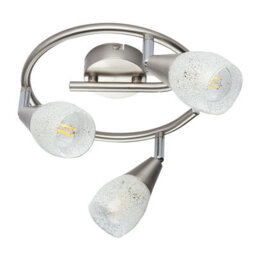 Luminosa Lighting Luminosa Franziska Ceiling Spotlight Clusters Nickel Matt Clear Glass Shade 3X E14 - thumbnail 2