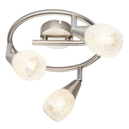 Luminosa Lighting Luminosa Franziska Ceiling Spotlight Clusters Nickel Matt Clear Glass Shade 3X E14 - thumbnail 1