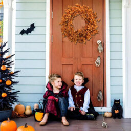 CLEFFNS 43Cm Artificial Halloween Orange Forsythia Flower Fall Wreath For Door Fireplace Farmhouse Wall Window Home Outdoor Autumn Decor - thumbnail 2