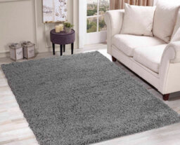 Desire Rugs Plain Living Room Shaggy Area Rugs Grey Round 120X120 Cm - thumbnail 5