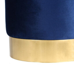 Harbour Housewares Round Velvet Foot Stool - Blue - Modern Dressing Table Pouffe Footstool Vanity Seats Vanity Chair Pouf - thumbnail 5
