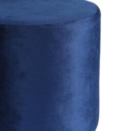 Harbour Housewares Round Velvet Foot Stool - Blue - Modern Dressing Table Pouffe Footstool Vanity Seats Vanity Chair Pouf - thumbnail 4