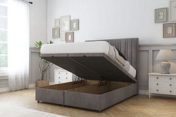 "Comfort The Foxy Slate Naples Ottoman Bed Base With 26"" Strutted Headboard 5' King" - thumbnail 2