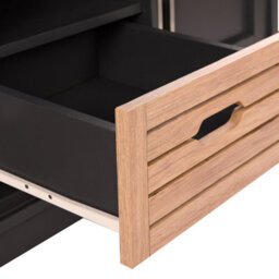 Beliani Grey Tv Stand For Tvs Up To 52 Inch, 2 Cabinets And Drawer, Wood-Look Laminate Top - thumbnail 9