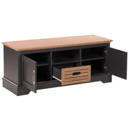 Beliani Grey Tv Stand For Tvs Up To 52 Inch, 2 Cabinets And Drawer, Wood-Look Laminate Top - thumbnail 6