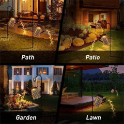 Solar Powered Watering Can 90 Led String Light Outdoor Garden Lamp Uk - thumbnail 3