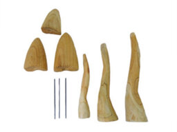 Set Of 3 Wooden Mushroom Toadstool 60/50/40Cm Approx. - Closed Cup - thumbnail 6