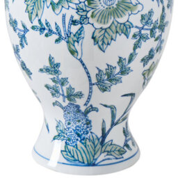 Beliani Flower Vase Llanes Porcelain 36 Cm White/ Blue - thumbnail 5
