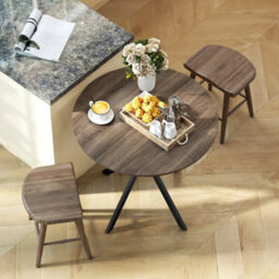 80Cm Round Dining Table, Industrial Kitchen Table With Steel Legs - thumbnail 6