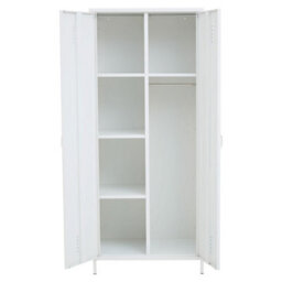 Orsina Two Door White Wardrobe, Customized Organation By Adjustable Shelf Wardrobe, Stylish Wardrobe With Drawers - thumbnail 2