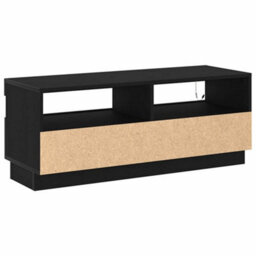 Berkfield Modern Tv Stand With Led Lights - Black Oak, 100X35X40 Cm, Made Of Engineered Wood - thumbnail 8