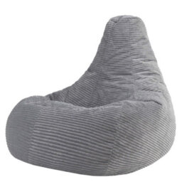 Icon Dalton Xl Jumbo Cord Recliner Bean Bag And Footstool, Grey - thumbnail 4