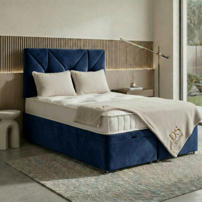 DS Living Eclipse Dark Blue Ottoman Bed - Divan Bed Frame - image 1