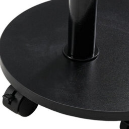 Black 2 Tier Modern Round Storage Side Table W/4 Wheels And Metal Legs - thumbnail 5