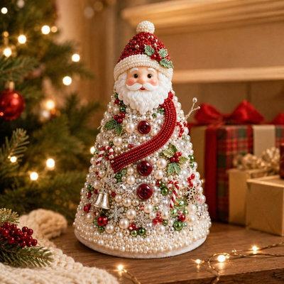 CLEFFNS Diy Beaded Christmas Tree Kit, Crystal Bead Holiday Craft Set, Xmas Home Tabletop Tree Decor Gift Adults - image 1