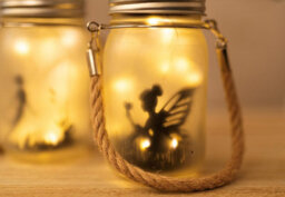 Marco Paul 2Pc Solar Powered Hanging Fairy Lantern Frosted Glass With 30 Leds - thumbnail 3
