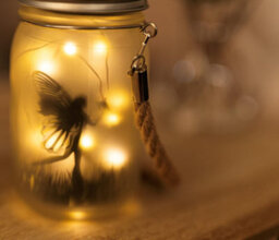 Marco Paul 2Pc Solar Powered Hanging Fairy Lantern Frosted Glass With 30 Leds - thumbnail 4