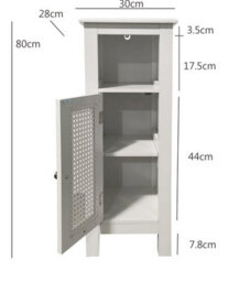 Aspect Furniture Vera Faux Rattan Slimline Bathroom Storage Cabinet,white - thumbnail 6