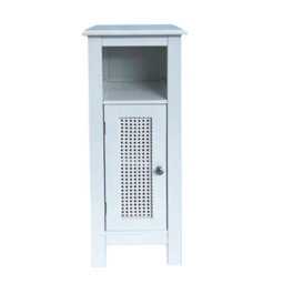 Aspect Furniture Vera Faux Rattan Slimline Bathroom Storage Cabinet,white - thumbnail 2