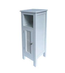 Aspect Furniture Vera Faux Rattan Slimline Bathroom Storage Cabinet,white - thumbnail 3